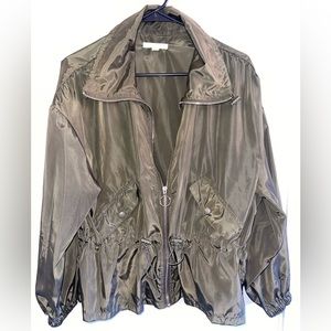 Style Me Size S Light Jacket Windbreaker Olive Green Zippered Women's